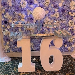 30" tall table base foam numbers NUMBER 16 | Sweet 16 | Birthday | Party Decor | Dessert Setup