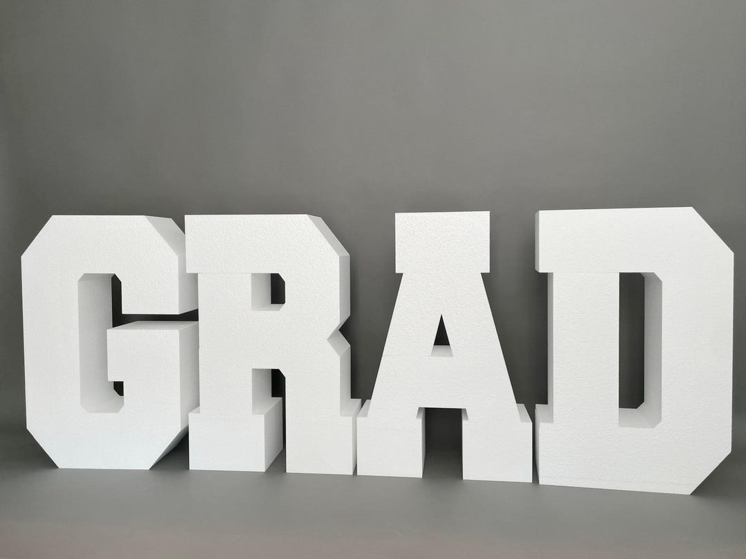 Large Grad Table Base Foam Letters | 30” Tall and 8” Deep Letters ...