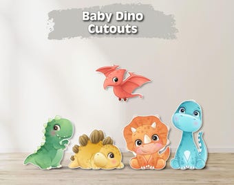 Baby dinosaur cutouts | dino birthday party decor