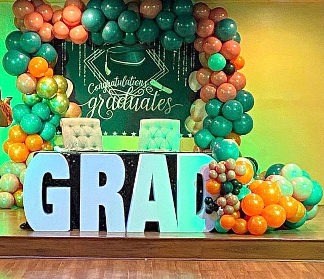 Large GRAD Table Base Foam Letters 8 Deep Letters Party Decor High ...