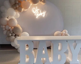 30" tall BABY Table Base Foam Letters | 8” Deep Letters | Babyshower Decor | Party Decorations | Newborn