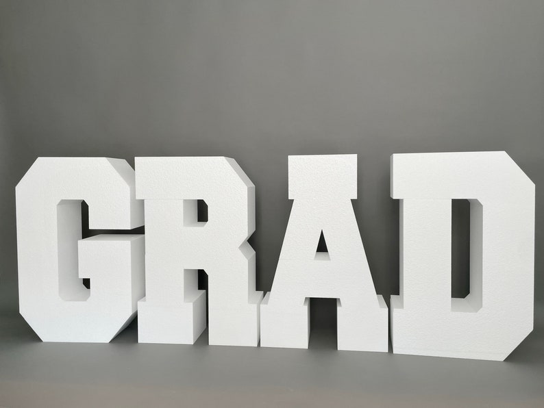 Large GRAD Table Base Foam Letters / Price for 4 Letters Etsy