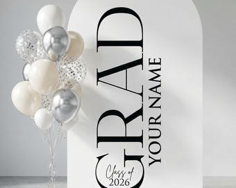 Graduation arch backdrop, custom grad party photo display, class of 2026 arch, personalized graduation decor