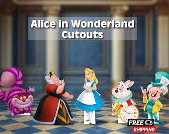 Alice in wonderland cutout | birthday party decor | mad hatter tea party standee