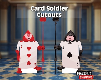 Card soldier cutout | alice in wonderland party prop | queen of hearts guard cutout