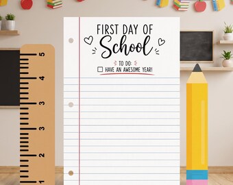 First Day of School Backdrop - Notebook Paper Sign - Kindergarten Graduation Sign - Back to School Sign