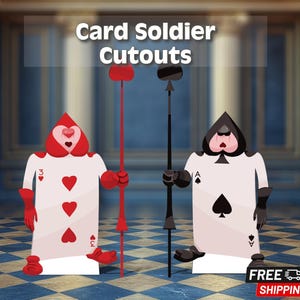 Card soldier cutout | alice in wonderland party prop | queen of hearts guard cutout