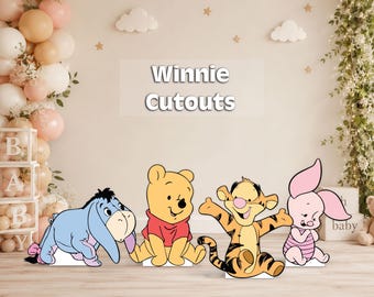 Classic bear winnie cutout | birthday party decor | winnie the pooh standee | kids custom print