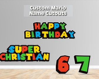 Super mario custom name sign | 2ft party decor