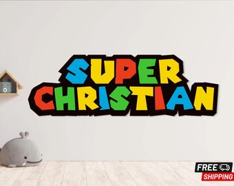 2 feet large customized super mario name sign | custom name sign | super mario bros | table centerpieces | birthday name sign | mario bros