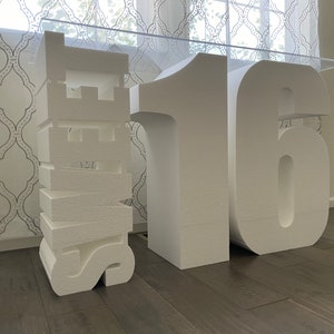 30" tall Sweet 16 Table Base Foam Numbers | 16th Birthday | Party Decor | Sweet Sixteen | Quinceanera |Dessert Table