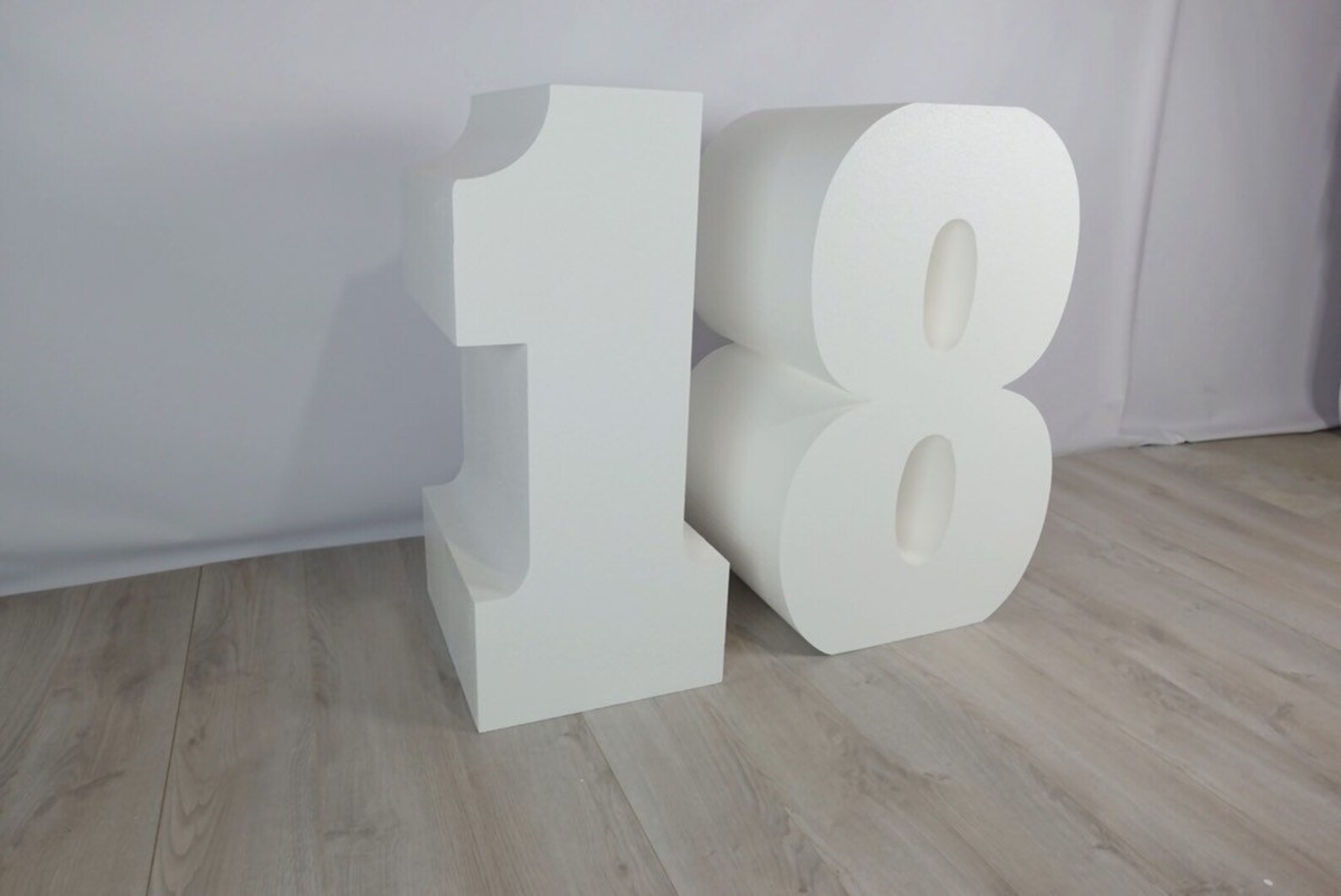 Set of Two Large 3D Numbers Table Base Letters Styrofoam Etsy