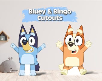 Bluey & bingo cutouts | bingo life-size cutout | bluey party prop | bluey bingo cutout | bluey party decorations|