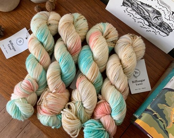 Shell Beach - Aran - Hand Dyed yarn - Wool - Knitting - 100% Superwash Merino - crochet