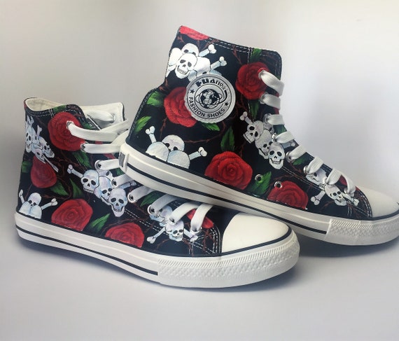 skull converse high tops