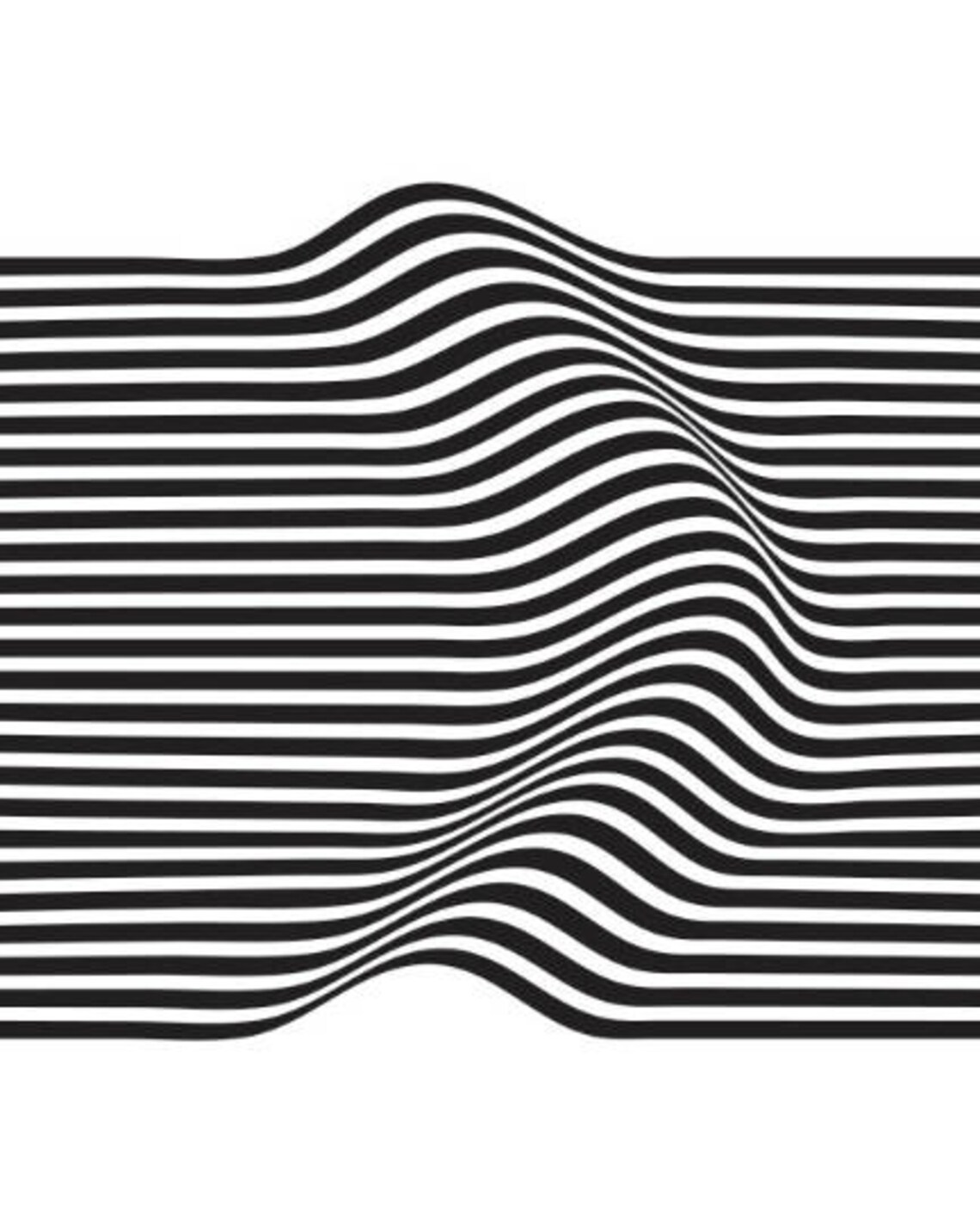 Distorted Stripes Print Stripes Wall Art Black and White Etsy