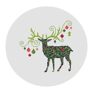 Embroidery Pattern &quot;Deer &quot; cross Stitch PDF