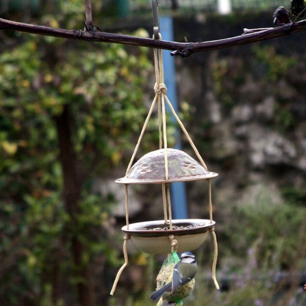 Mangeoire en grès pour oiseaux sauvages