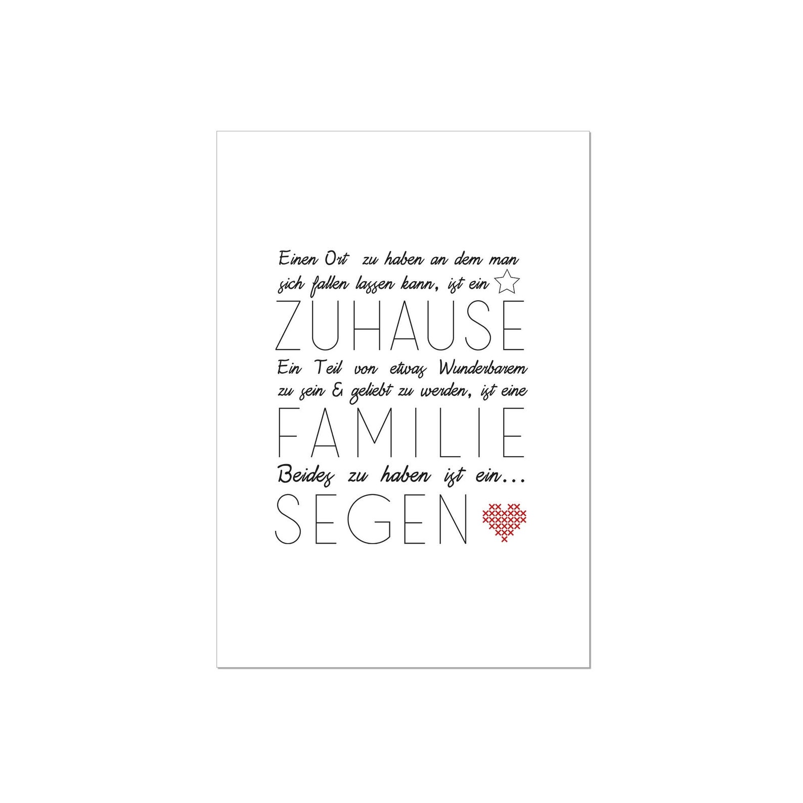 Zuhause Familie Segen Bild Geschenkidee Poster Familie Bild Etsy