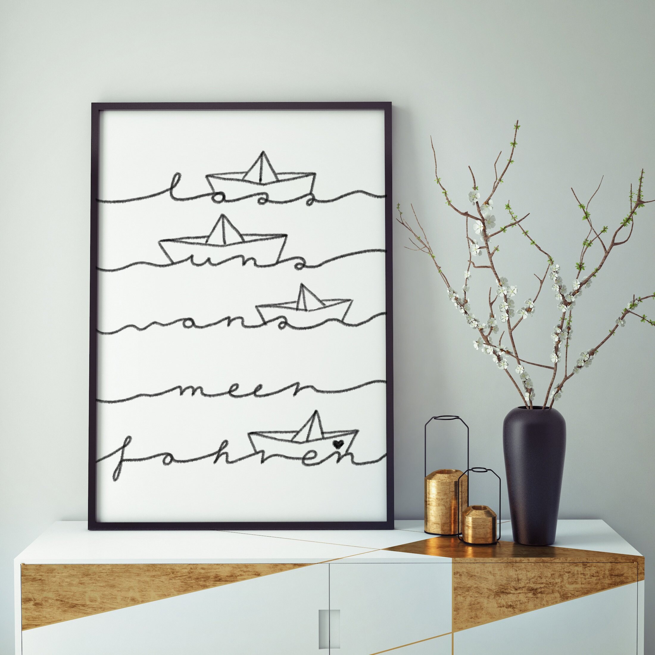 Poster Lass uns ans Meer fahren maritimes Poster Spruch | Etsy