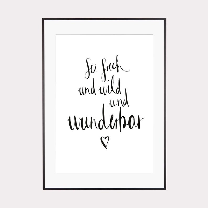 Kinderzimmer Poster Sei wild und frech und wunderbar Etsy