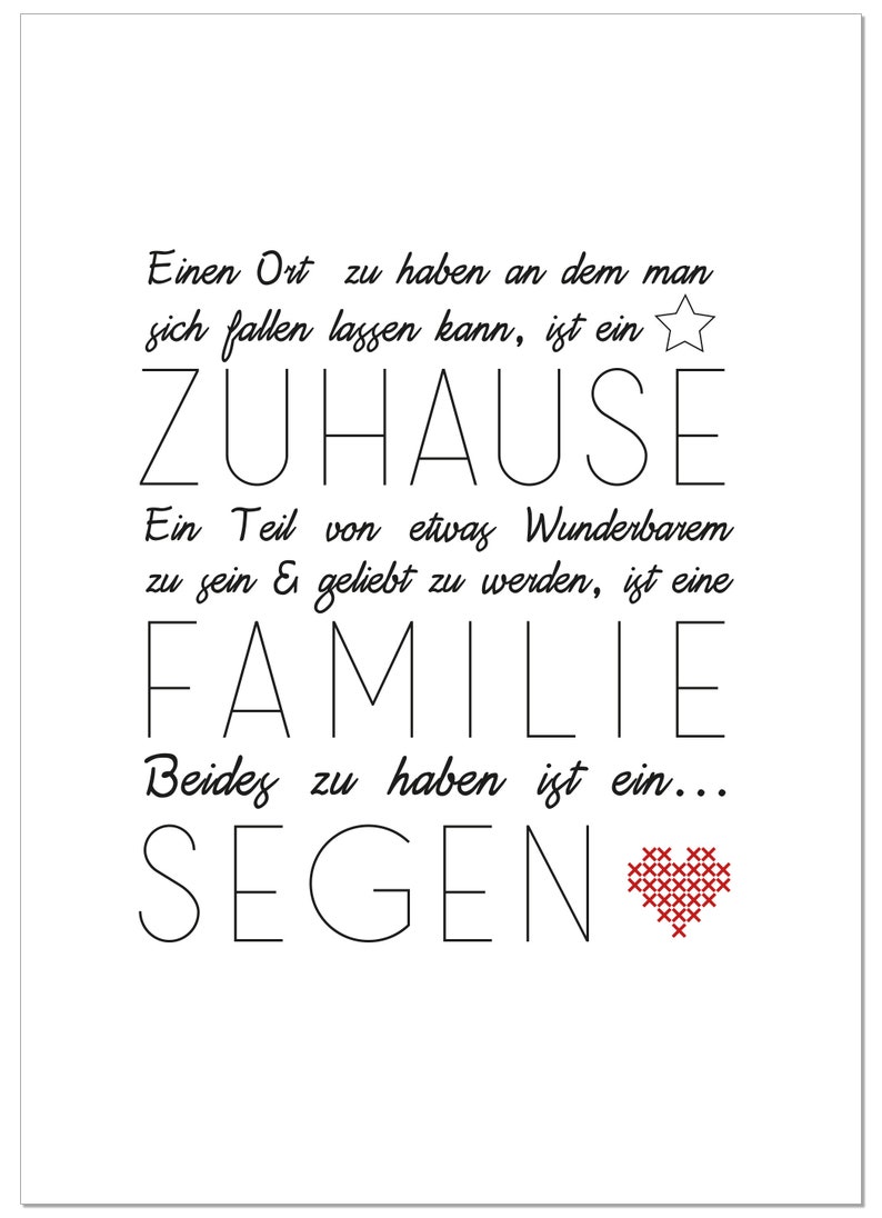 Poster Zuhause Familie Segen Spruch Poster Liebe Etsy
