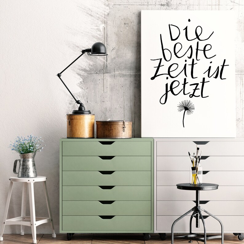 Poster Die beste Zeit ist jetzt Spruch Poster Etsy
