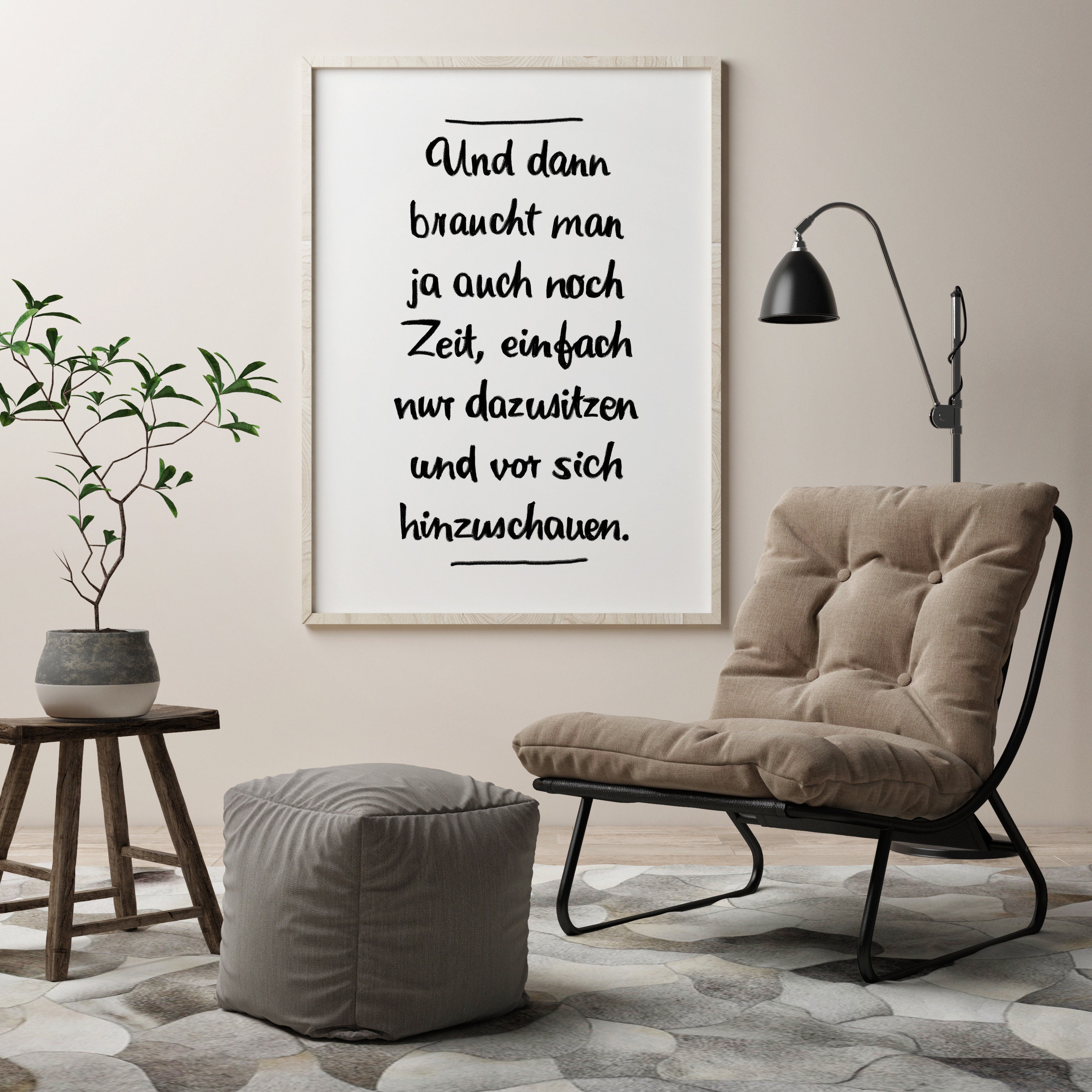Spruch Poster Und dann braucht man ja auch noch Zeit Etsy