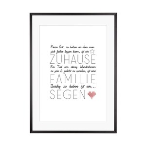 Zuhause Familie Segen Bild Geschenkidee Poster Familie Bild Etsy