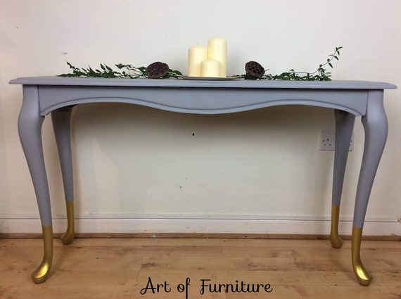 Victorian Antique Style Writing Desk Bureau Dressing Console Table Hallway Storage Hand Painted In Fusion Mineral Paint Upcycled