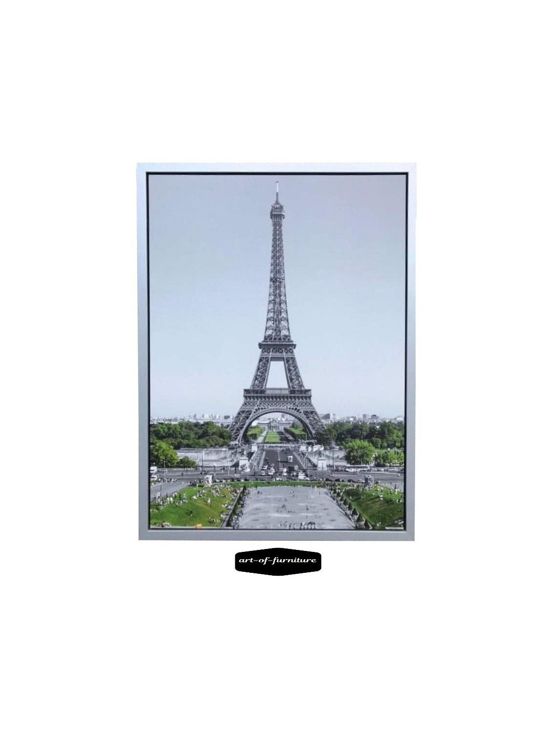 抽象画　絵画　IKEA  MADE IN CANADA BJÖRKSTA picture and frame, white lighthouse/aluminum color