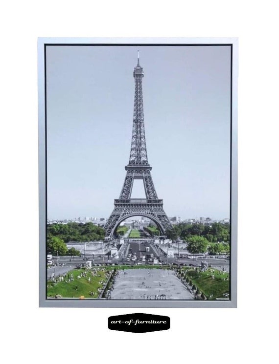 Luipaard stem Gloed IKEA Eiffel Tower View Painting Vintage Design Wallpaper - Etsy