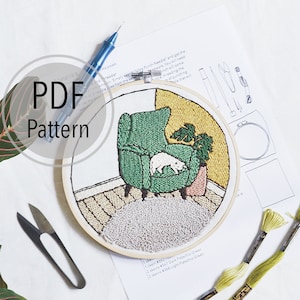 Cozy Corner Punch Needle Embroidery Pattern