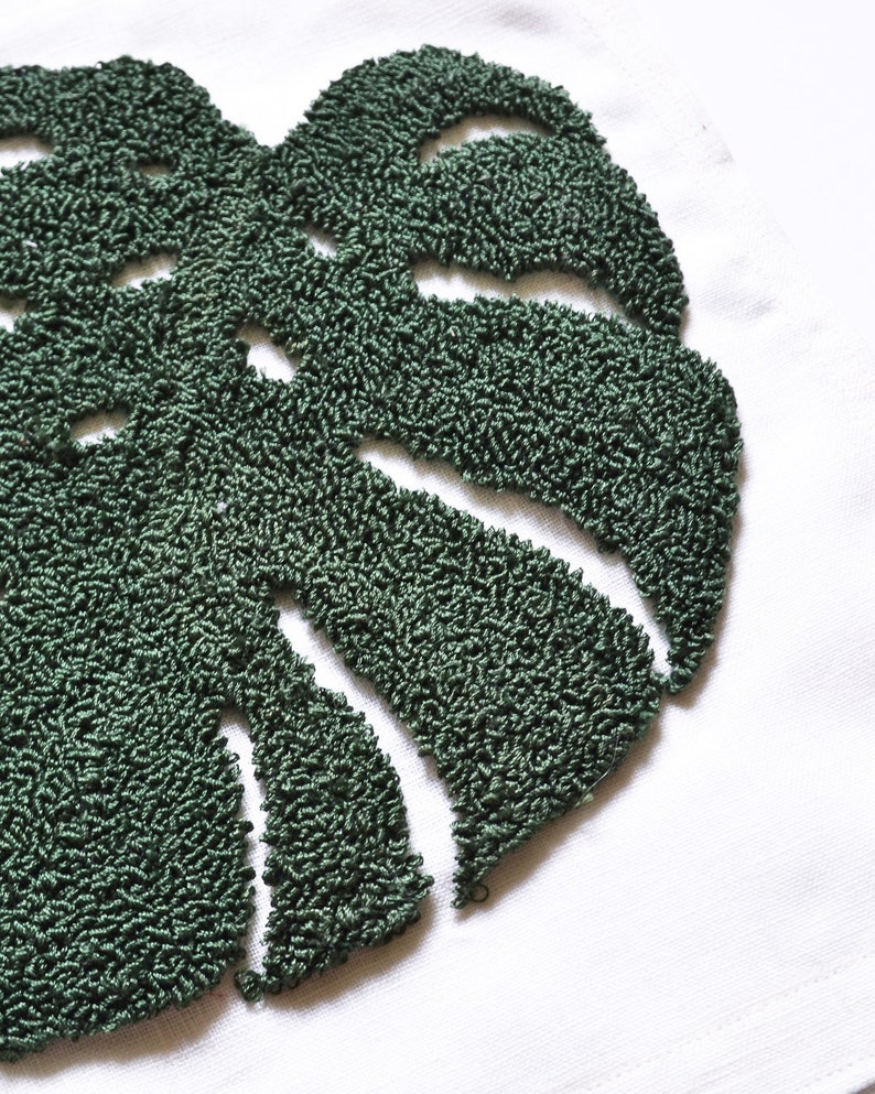 Monstera Leaf Punch Needle Embroidery Pattern Etsy