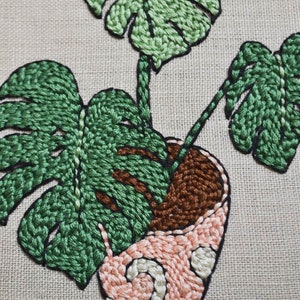 Monstera Plant Punch Needle Embroidery Pattern image 3