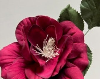 3 Dozen Velvet Rose Fabric Flower in Black or Burgundy