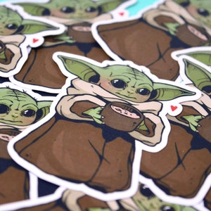 Soep Het kind Baby Yoda Grogu De Mandaloriaan Stickers image 1