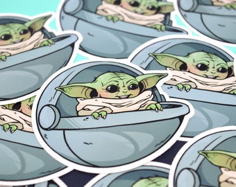 The hover pod | The Child | Baby Yoda | Grogu | The Mandalorian | Stickers