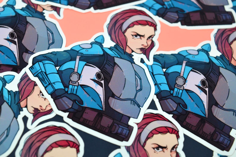 De heerser van Mandalore Bo Katan De Mandaloriaan Vinylsticker image 2