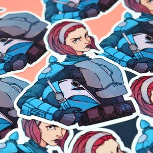 De heerser van Mandalore Bo Katan De Mandaloriaan Vinylsticker image 1