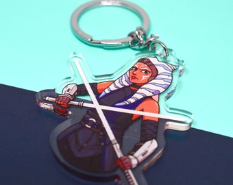 Ashoka Tano | The Mandalorian | Star Wars | Acrylic Keychain | Accessories | Artwork | Silver chain