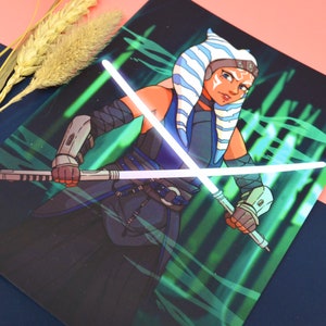 The Jedi Ahsoka Tano The Mandalorian soft matte coating A6 postcard print image 3