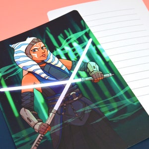 The Jedi Ahsoka Tano The Mandalorian soft matte coating A6 postcard print image 4