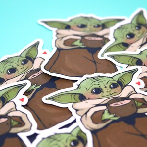 Soep Het kind Baby Yoda Grogu De Mandaloriaan Stickers image 2