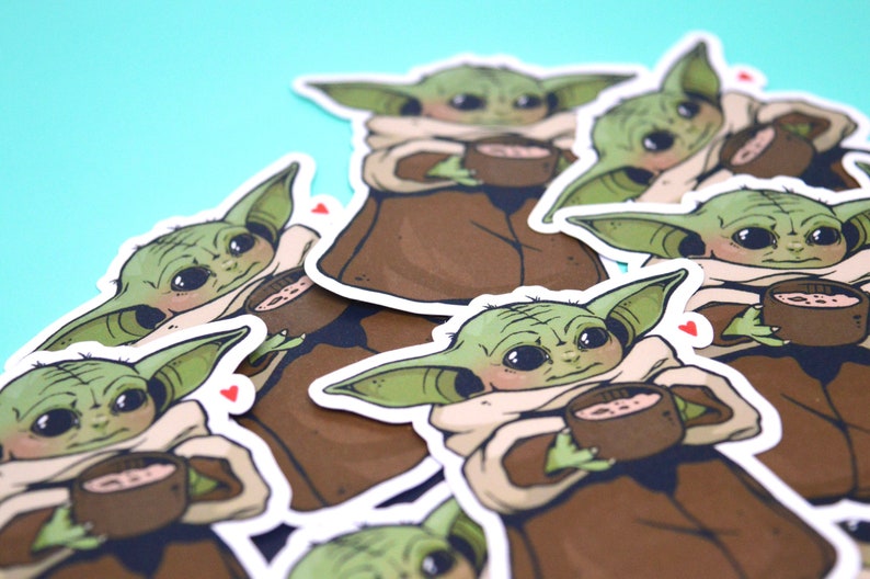 Soep Het kind Baby Yoda Grogu De Mandaloriaan Stickers image 2