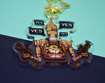 Yes Yes Yes | IG 11 and Grogu | Acrylic Keychain | Accessories | Star chain