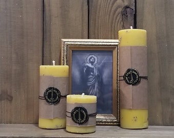 Light Bringer Pillar, Lucifer Ritual Altar Beeswax Candle, Power Against Oppression, Joy in Self-Mastery, Inner Truth, Sovereignty