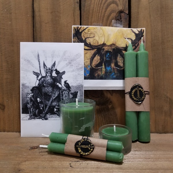 Wild Hunt, Odin Cernunnos Altar Ritual Beeswax Candle, Untamed Nature, Trance Work, Connection to Underworld, Journeying, Prosperity