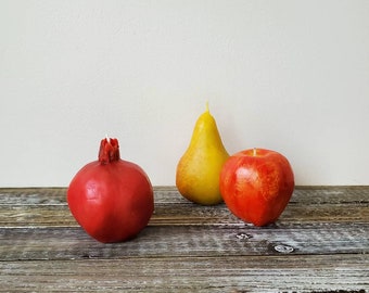 Fruits of Hera: Apple, Pear, Pomegranate Candles