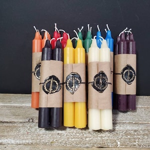 All Natural Beeswax Taper Candles set of 4, unscented image 1